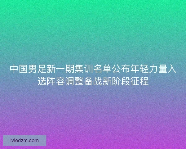 中国男足新一期集训名单公布年轻力量入选阵容调整备战新阶段征程