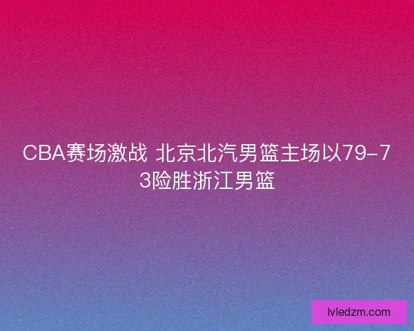 CBA赛场激战 北京北汽男篮主场以79-73险胜浙江男篮 CBA赛场激战 北京北汽男篮主场以79-73险胜浙江男篮